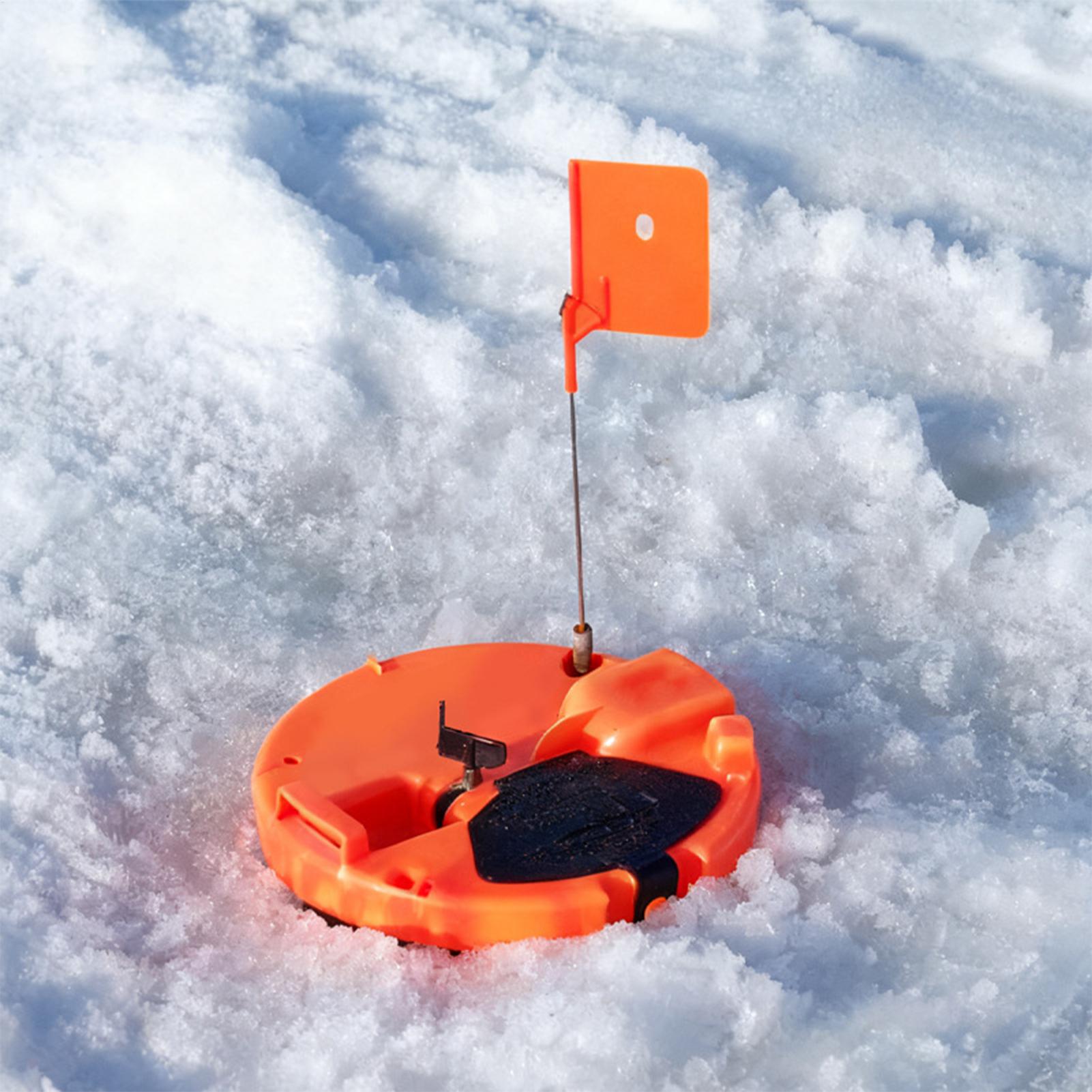 Ice Fishing Tip Up - อุปกรณ์ตกปลาน้ำแข็งอัตโนมัติพร้อมธงสัญญาณ ป้องกันการแข็งตัวและดีไซน์เก็บความร้อน สำหรับตกปลาในฤดูหนาว ทะเลสาบ แม่น้ำ เหมาะสำหรับผู้เริ่มต้น