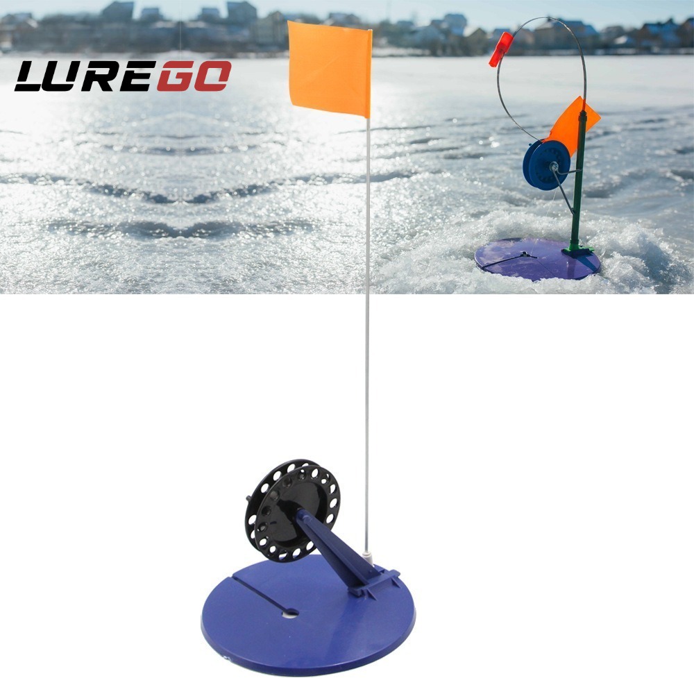 Ice Fishing Tip Up - แท่นตกปลาน้ำแข็งอัตโนมัติ 1 ชิ้น | ที่วางคันเบ็ดแบบตั้งพื้นและแบบติดตั้งบนต้นไม้ มองเห็นได้ชัดเจน