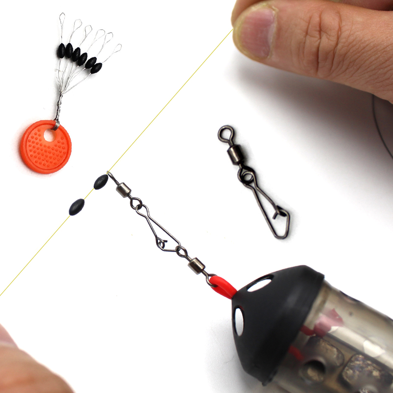 Fishing Equipment Carp - ปลาคาร์พอุปกรณ์ตกปลา Feeder Link หมุนหยุดลูกปัด Anti-tangle Sleeve