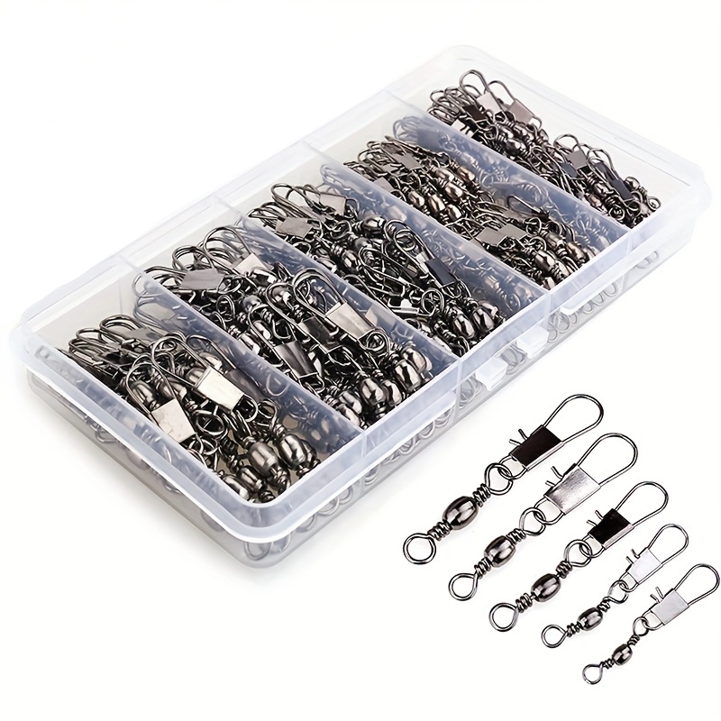 Ice Fishing Tip Up - อุปกรณ์ตกปลาแบบหมุนได้ 50/200 ชิ้น, ชุดอุปกรณ์พร้อมลูกปืนหมุนได้ ตัวเชื่อมต่อแบบสแนปสำหรับต่อเหยื่อตกปลาอย่างรวดเร็ว