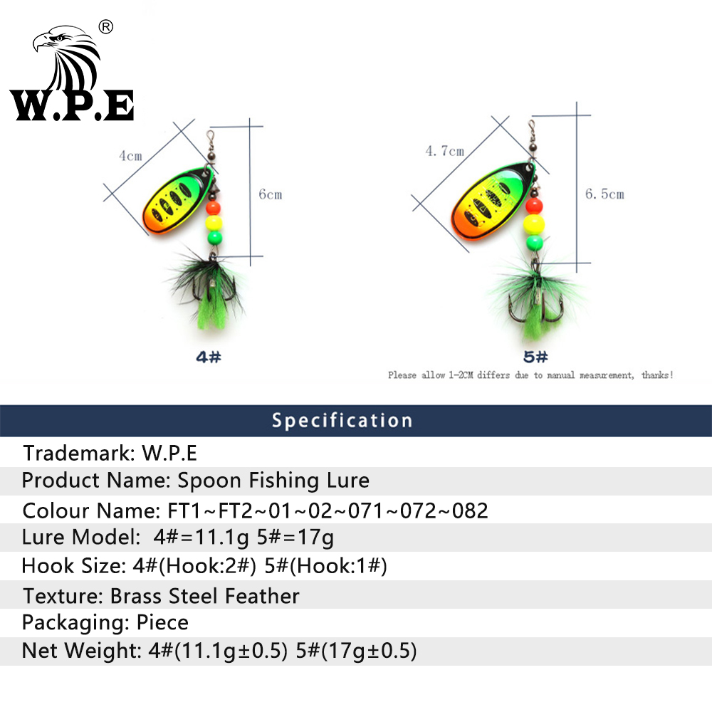W.P.Eยี่ห้อใหม่ช้อน 1pcs 4 #/5 - Fishing Equipment Brands บทวิจารณ์และราคา
